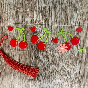 Bookmark Cherry Flower Handcrafted Artisan Acrylic Journal Gifts Read Book